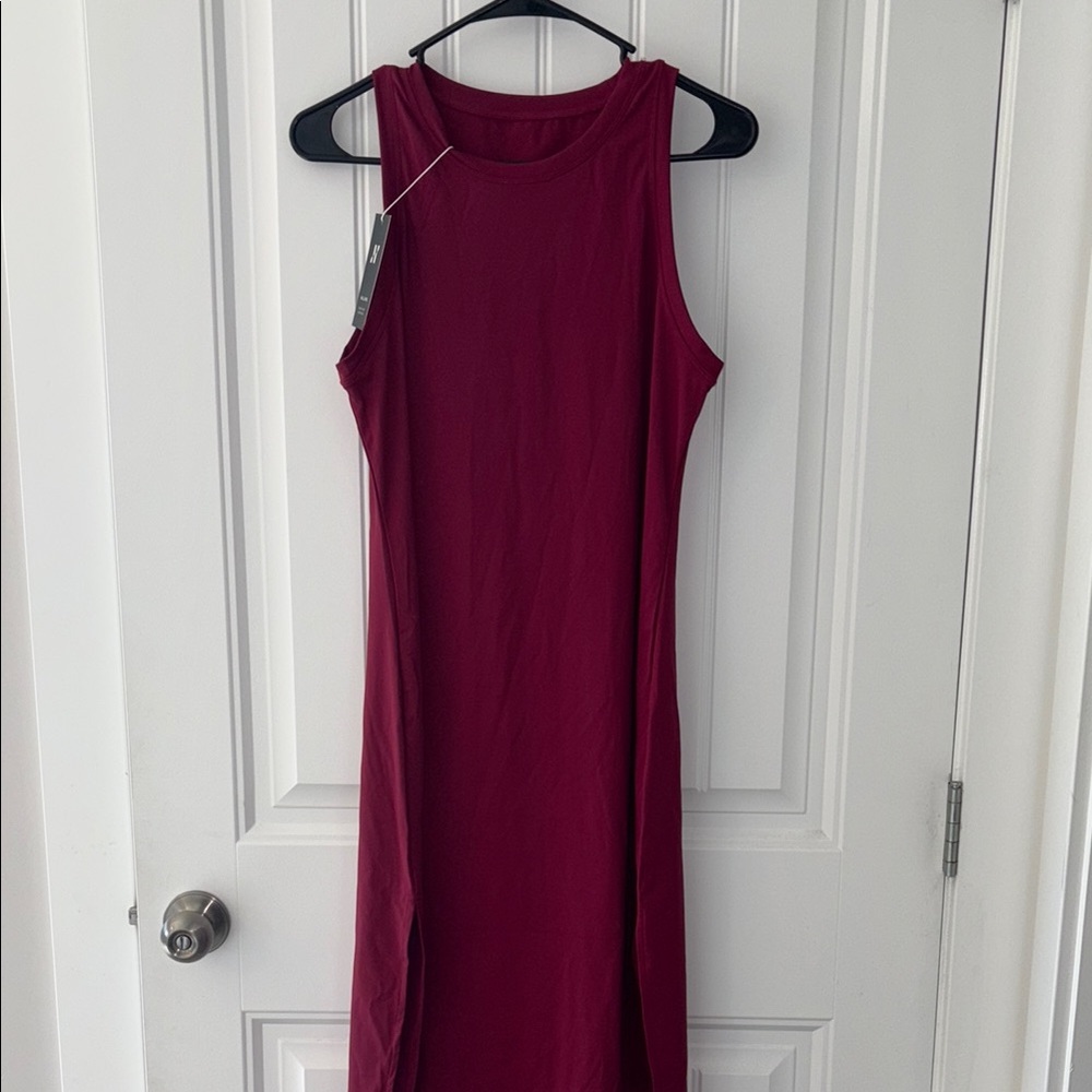 Halara Softlyzero Airy sleeveless split cool midi dress size Med